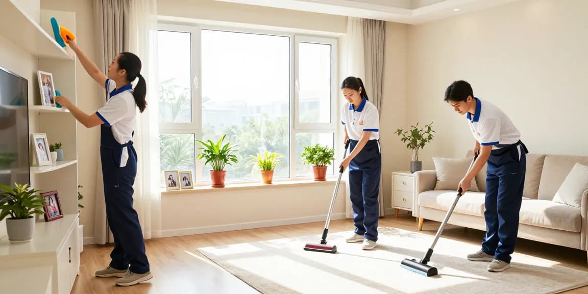 Professional cleaning crew in a spotless home by reinigungsfirma bern, showcasing effective cleaning techniques.