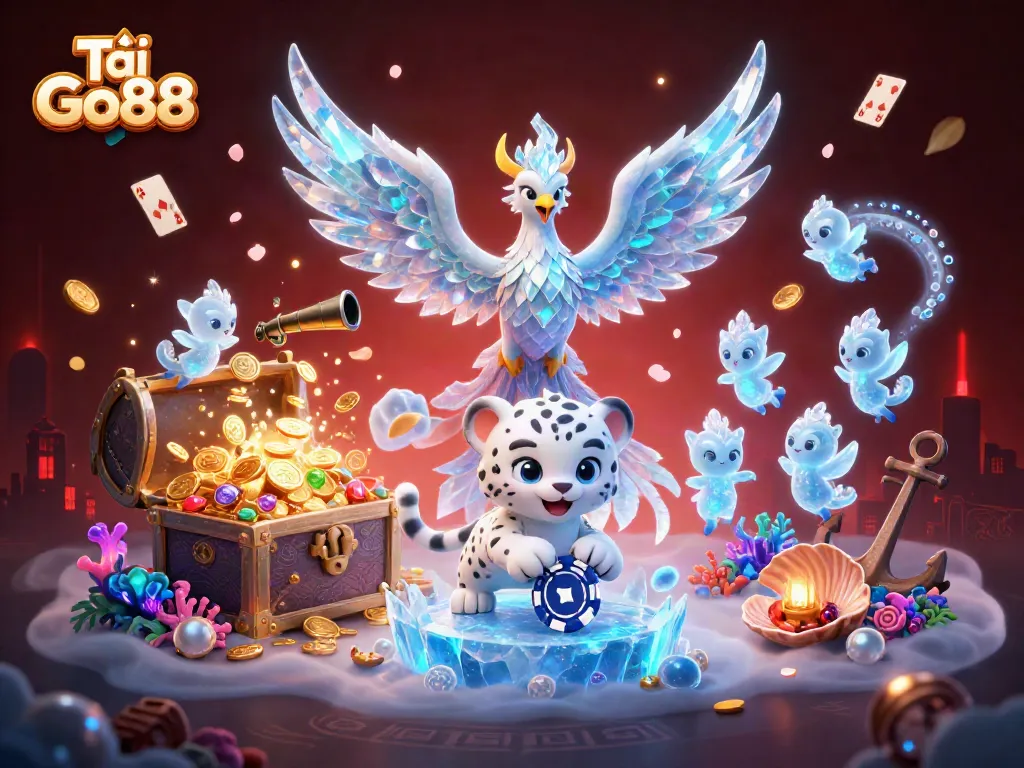 Experience the thrill of Tải Go88 in this vibrant and dynamic 3D casino illustration.