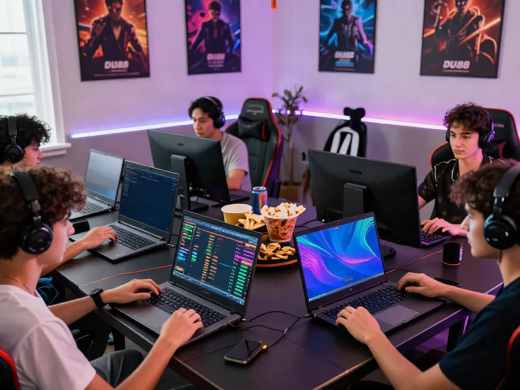 Engaged players enjoying online games at DU88 in a lively gaming room.