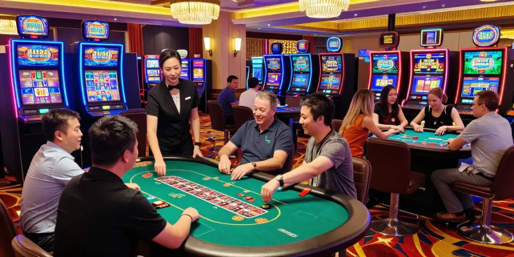 Engaged players enjoying diverse games at KU88 casino.
