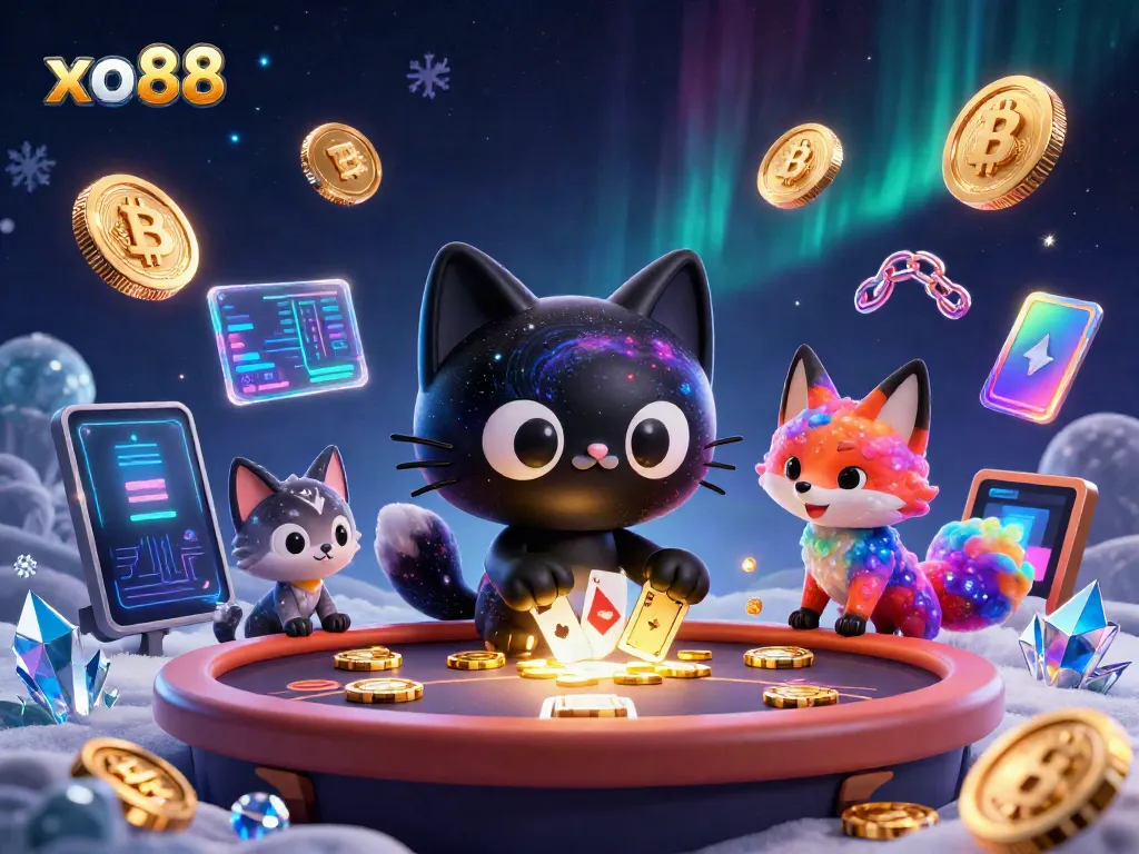 Bet on winning strategies with xo88 at a vibrant cosmic casino table.