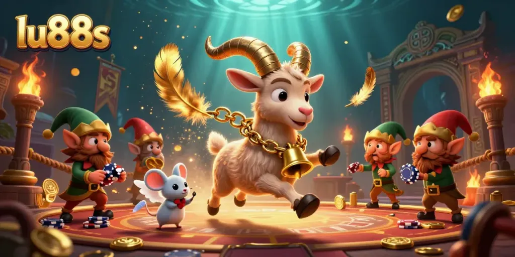 Experience excitement with lu88s as mystical characters engage in thrilling casino activities.