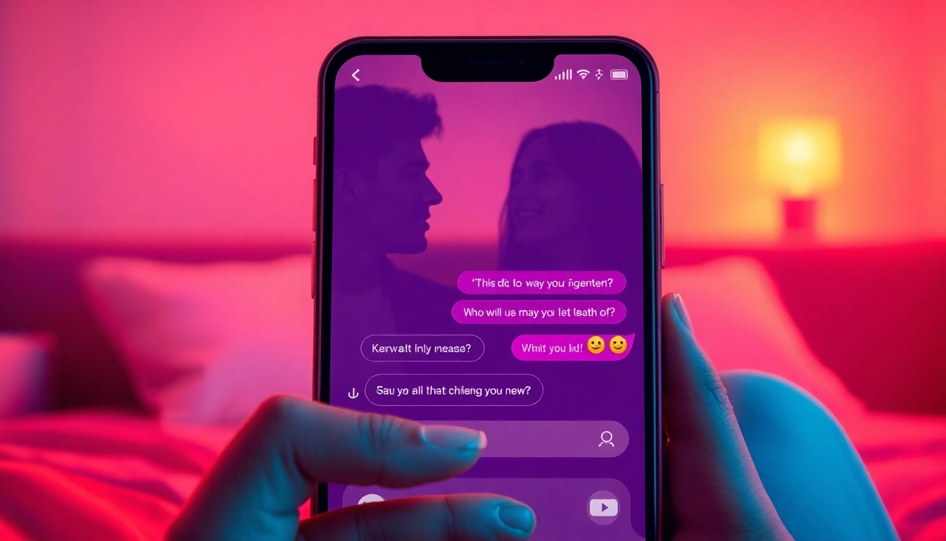 Engaging NSFW chat interaction on a sleek mobile device in a cozy ambient setting.